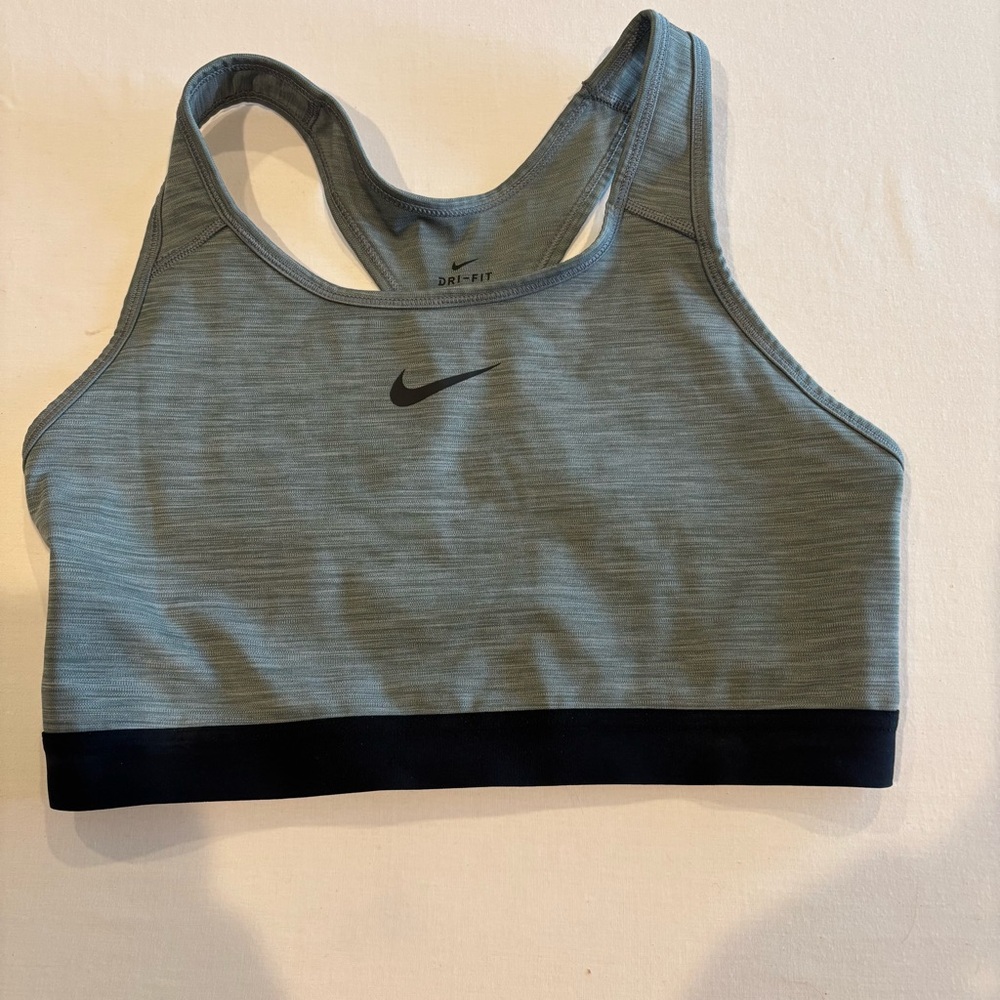 Nike‎ Dri-Fit Sports Bra Gray Black Racerback Size Large